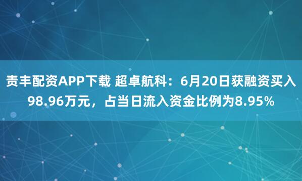责丰配资APP下载 超卓航科：6月20日获融资买入98.96万元，占当日流入资金比例为8.95%