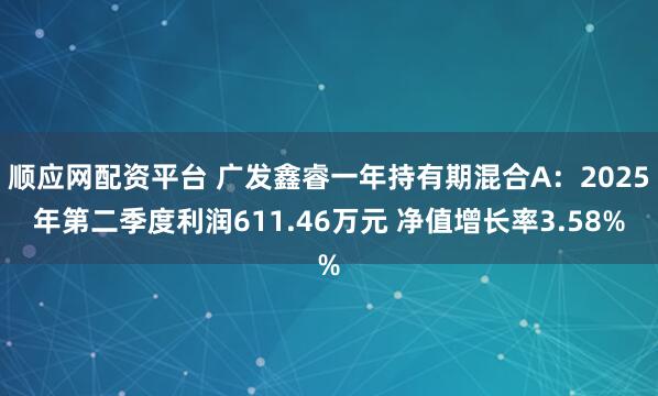 顺应网配资平台 广发鑫睿一年持有期混合A：2025年第二季度利润611.46万元 净值增长率3.58%